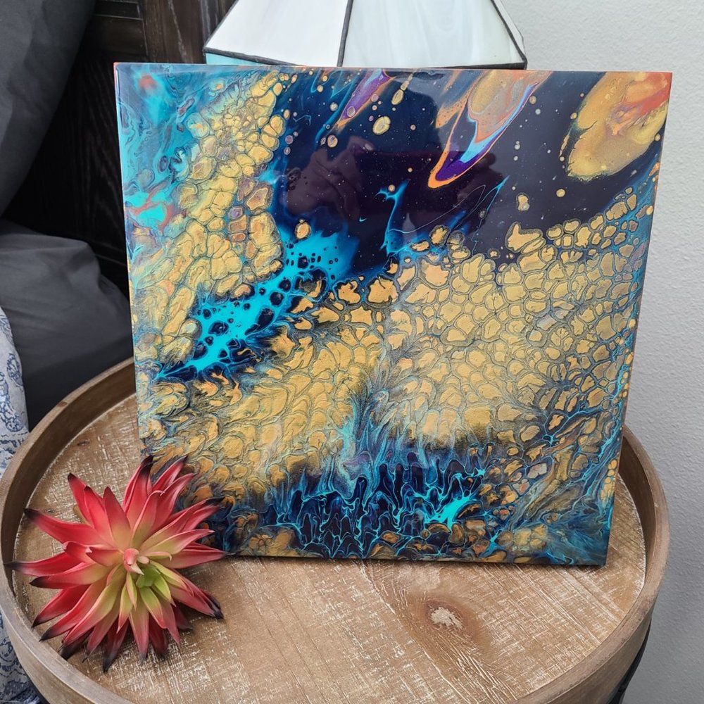 Galactic Scales, Wall Art, 12 x 12, Dragon Soaring Through The Galaxy